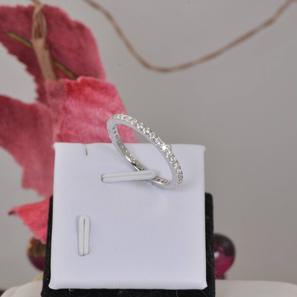 Authentic Genuine Moissanite Diamonds Full Eternity Ring Band - Picture 6 of 9